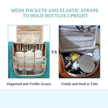 BAGSMART Large Travel Toiletry Bag with Hook and Organizer