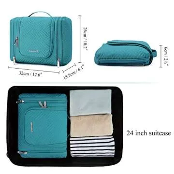 BAGSMART Large Travel Toiletry Bag with Hook and Organizer