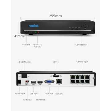 REOLINK 8CH NVR for Reolink PoE Cameras with 2TB HDD