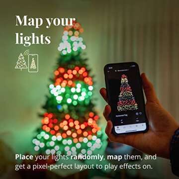 Twinkly Strings 600 LED RGB+White, LED Light String, in- and Outdoor Smart Multicolor LED Lights, Mappable LEDs, Compatible with Alexa, and Google Home, IP44, Black Wire, 157.5ft