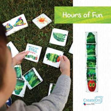 CreateOn Magna-Tiles The Very Hungry Caterpillar Toys, Magnetic Building Toys from The World of Eric Carle Books, Educational Magnetic Tiles Toys for Ages 3+, 16 Pieces