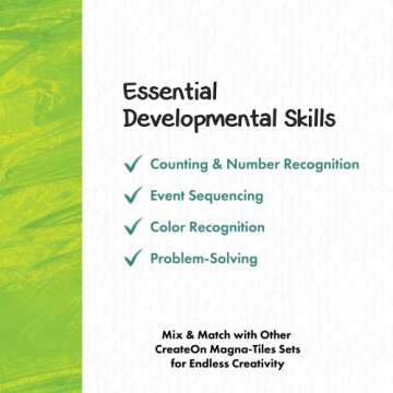 CreateOn Magna-Tiles The Very Hungry Caterpillar Toys, Magnetic Building Toys from The World of Eric Carle Books, Educational Magnetic Tiles Toys for Ages 3+, 16 Pieces