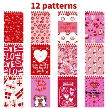 Elcoho 48 Mini Valentine Notepads for Parties and Gifts