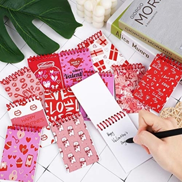 Elcoho 48 Mini Valentine Notepads for Parties and Gifts