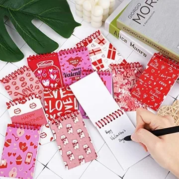 Elcoho 48 Mini Valentine Notepads for Parties and Gifts