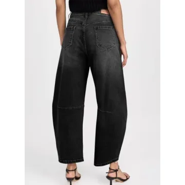 Sidefeel Women's Barrel Jeans Comfortable Vintage Style