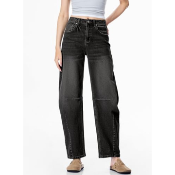 Sidefeel Women's Barrel Jeans Comfortable Vintage Style