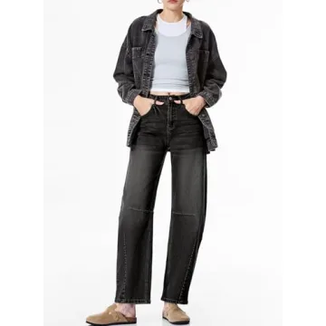 Sidefeel Women's Barrel Jeans Comfortable Vintage Style