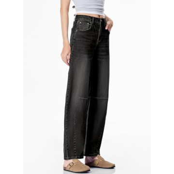 Sidefeel Women's Barrel Jeans Comfortable Vintage Style