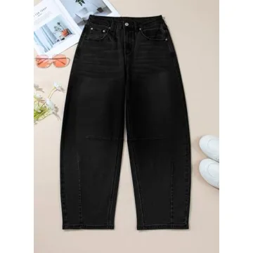Sidefeel Women's Barrel Jeans Comfortable Vintage Style