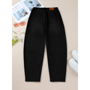 Sidefeel Women's Barrel Jeans Comfortable Vintage Style