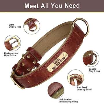 KINYABLUE Personalized Dog Collar With Name Plate