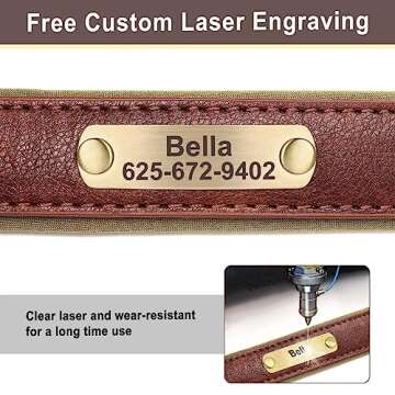 KINYABLUE Personalized Dog Collar With Name Plate