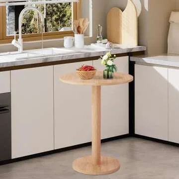 YMXLTD Small Round Dining Table for 1-2, Boho Circle Dining Table Breakfast Table, Circular Tulip Table Casual Coffee Table, Round Dining Room Table for Corner,Small Spaces,Kitchen,Apartment