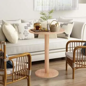 YMXLTD Small Round Dining Table for 1-2, Boho Circle Dining Table Breakfast Table, Circular Tulip Table Casual Coffee Table, Round Dining Room Table for Corner,Small Spaces,Kitchen,Apartment