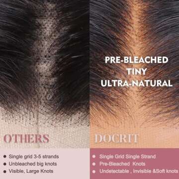 Docrit SKINLIKE 5X5 REAL HD Closure Wig Human Hair Invisible Scalp-Melting - Glueless Straight, 0.1mm Ultra-Thin Seamless Blending HD Lace,Tiny Knots, Pre-Plucked, Bleached Knots, 180% Density 24 inch