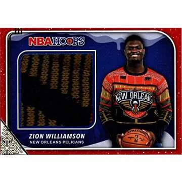 2019-20 Panini Hoops Rookie Sweater Relic #28 Zion Williamson New Orleans Pelicans RC Rookie NBA Bas...