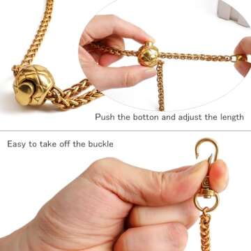 BEAULEGAN Thin Purse Chain Strap Adjustable - Replacement for Small Shoulder Crossbody Bag, 51 Inches Long (Gold)