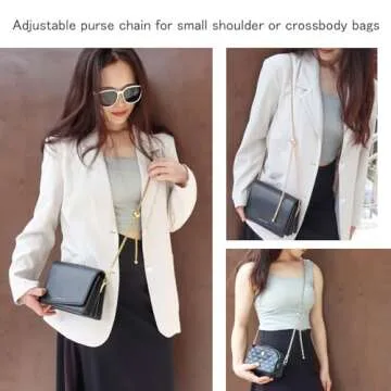 BEAULEGAN Thin Purse Chain Strap Adjustable - Replacement for Small Shoulder Crossbody Bag, 51 Inches Long (Gold)