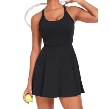 Stylish Women's Tennis Dress with Built-in Shorts & Bra