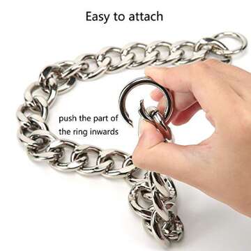 Xiazw DIY Heavy Chunky Aluminum Metal Purse Handle Bag Chain Charms Strap Replacement Handbag Accessories Decoration (Silver)