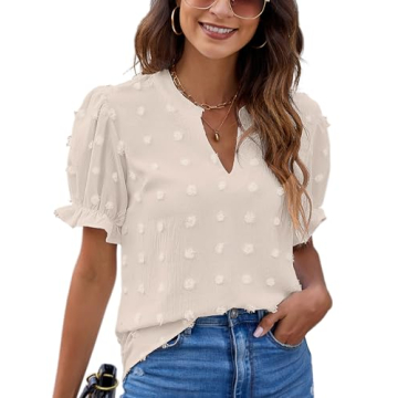 Blooming Jelly Puff Sleeve Chiffon Blouse for Women