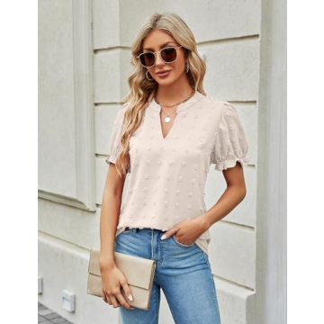 Blooming Jelly Puff Sleeve Chiffon Blouse for Women