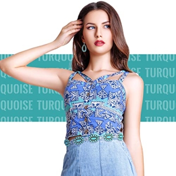 Kenning Turquoise Concho Chain Belt with Earrings Set