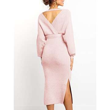 Chang Yun Maternity Nursing Dress Sweater Dress for Women Wedding Guest Dress Baby Shower Maternity Photoshoot Outfits Pink