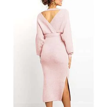 Chang Yun Maternity Nursing Dress Sweater Dress for Women Wedding Guest Dress Baby Shower Maternity Photoshoot Outfits Pink