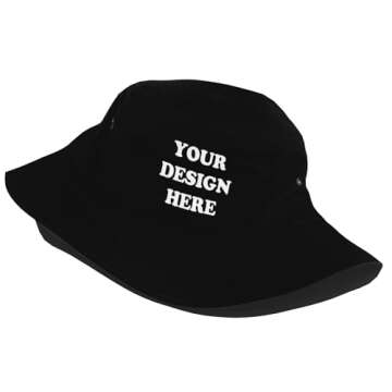 Custom Bucket Hat Design Your Own Photo/Text Reversible Black Sun Hat for Women Men, Packable Fisher...