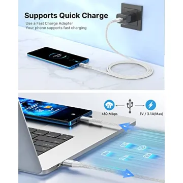 Fast Charging 10ft USB C Cable 2-Pack for Samsung Phones