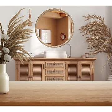 Felt Creative Home 30" Beaded Mirror – Elegant Wall Decor