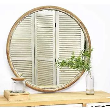 Felt Creative Home 30" Beaded Mirror – Elegant Wall Decor