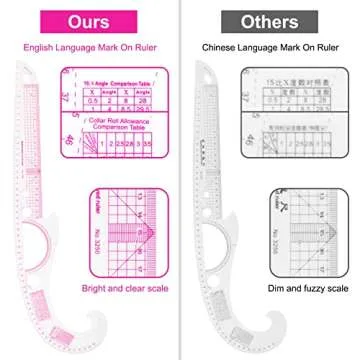 13PCS Sewing Ruler Set for Fashion Design and Tailoring