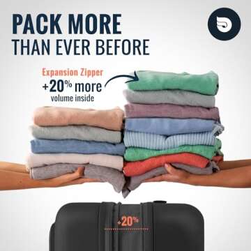 Premium 23" Carry On Luggage with TSA Front Pocket