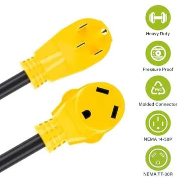 GearIT Heavy Duty 50 Amp to 30 Amp RV Adapter Cord