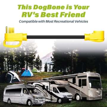 GearIT 50 Amp to 30 Amp RV Adapter Cord, 50Amp Male to 30Amp Female, NEMA 14-50P to NEMA TT-30R, STW 10 Gauge Heavy Duty Electrical Adapter Power Plug - 18in, 1.5ft