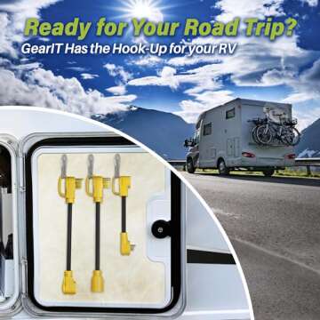 GearIT 50 Amp to 30 Amp RV Adapter Cord, 50Amp Male to 30Amp Female, NEMA 14-50P to NEMA TT-30R, STW 10 Gauge Heavy Duty Electrical Adapter Power Plug - 18in, 1.5ft