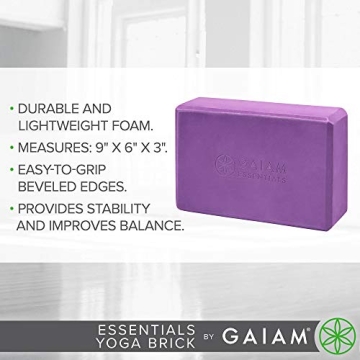 Gaiam Essentials Lightweight Yoga Brick Block for Everyone