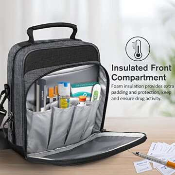 MEDMAX Insulin Cooler EpiPen Carrying Case Insulated, Travel Medication Diabetes Supplies Organizer ...
