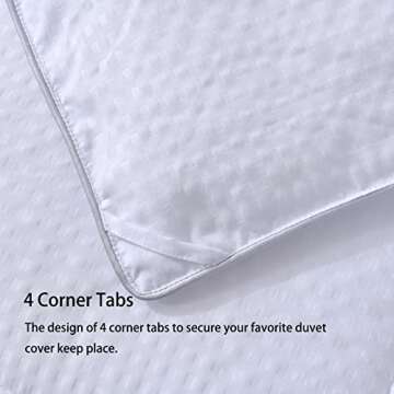 Homelike Moment Comforter King Size - White Duvet Insert Down Alternative Bed King Comforter, Lightweight Bedding Comforters Quilted Soft All Season with Coner Tabs White Square Embossed