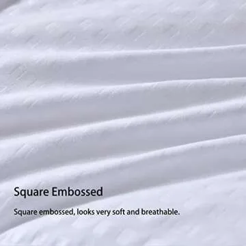 Homelike Moment Comforter King Size - White Duvet Insert Down Alternative Bed King Comforter, Lightweight Bedding Comforters Quilted Soft All Season with Coner Tabs White Square Embossed