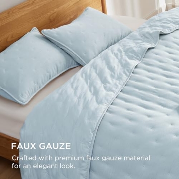 Bedsure Blue Quilt Set - Elegant & Lightweight Comfort