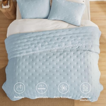 Bedsure Blue Quilt Set - Elegant & Lightweight Comfort
