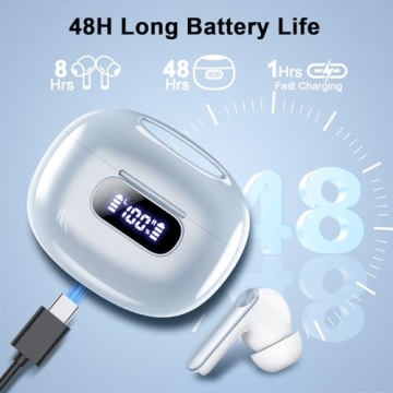 Wireless Earbuds with HiFi Sound and 48H Battery Life