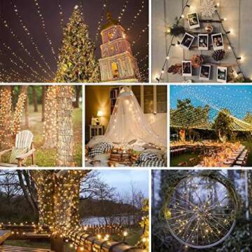 Super-Long 165FT 500 LED Christmas Tree Decor String Lights Indoor Outdoor, 8 Modes & Timer & Memory Function, Waterproof Fairy Lights- for Xmas Tree, Holiday Party, Garden Decorations (Warm White)