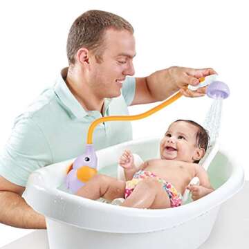 Yookidoo Baby Bath Shower Head - Elephant Water Pump and Trunk Spout - for Newborn Babies in Tub Or ...