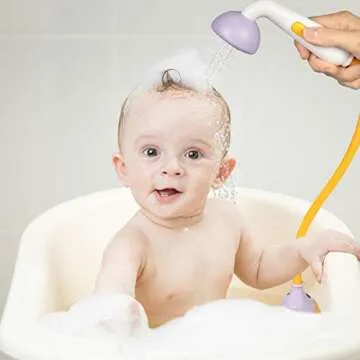 Yookidoo Baby Bath Shower Head - Elephant Water Pump and Trunk Spout - for Newborn Babies in Tub Or Sink
