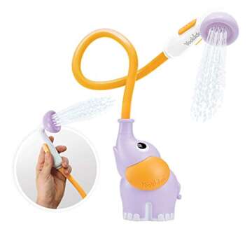 Yookidoo Baby Bath Shower Head - Elephant Water Pump and Trunk Spout - for Newborn Babies in Tub Or Sink